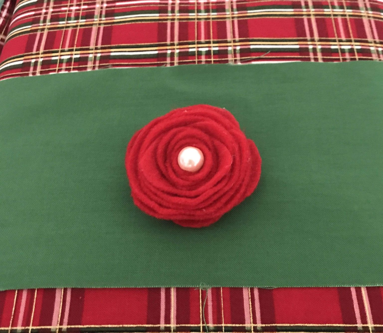 Red Felt Rose Headband