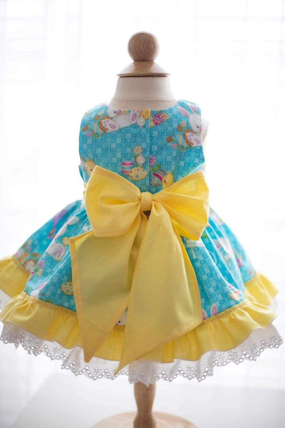 Blue Daffodil Easter Bunny Dress - Kinder Kouture