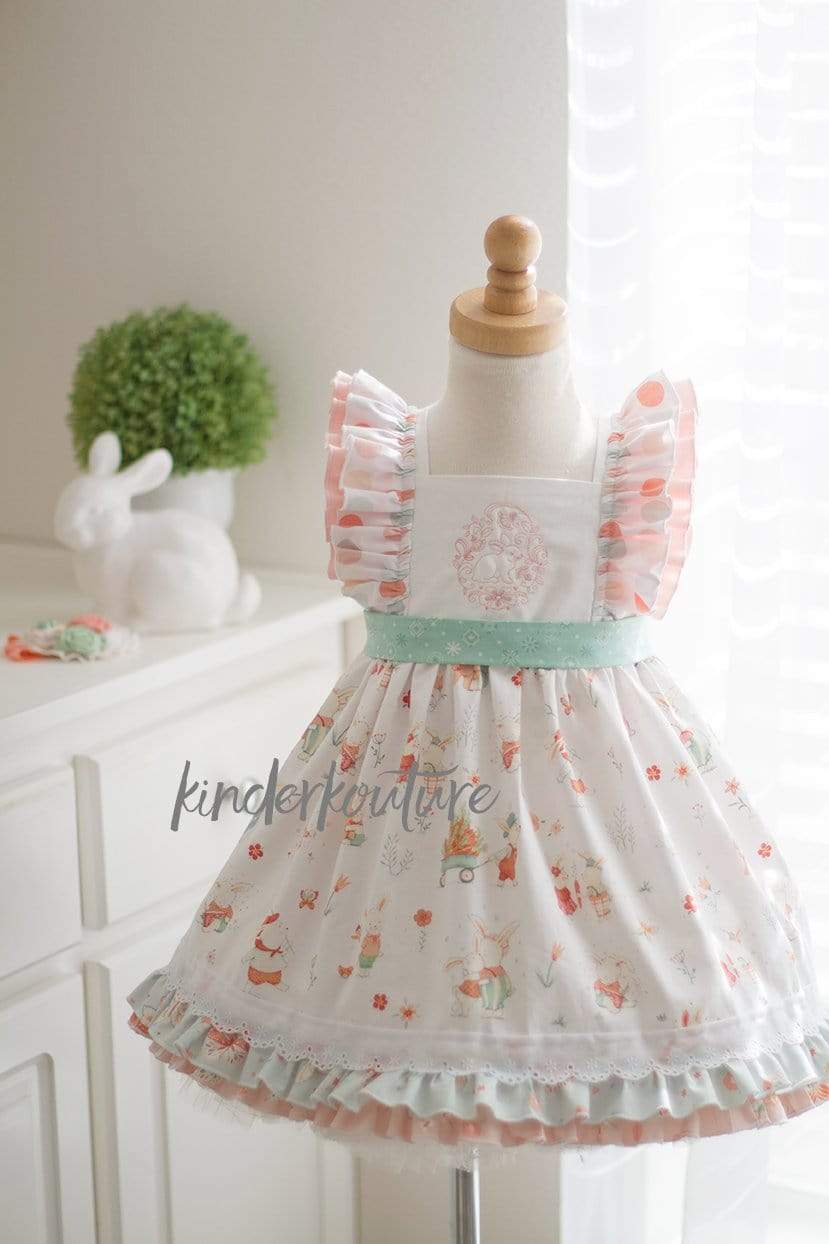 Bunny Hill Girls Easter Dress (White) - Kinder Kouture