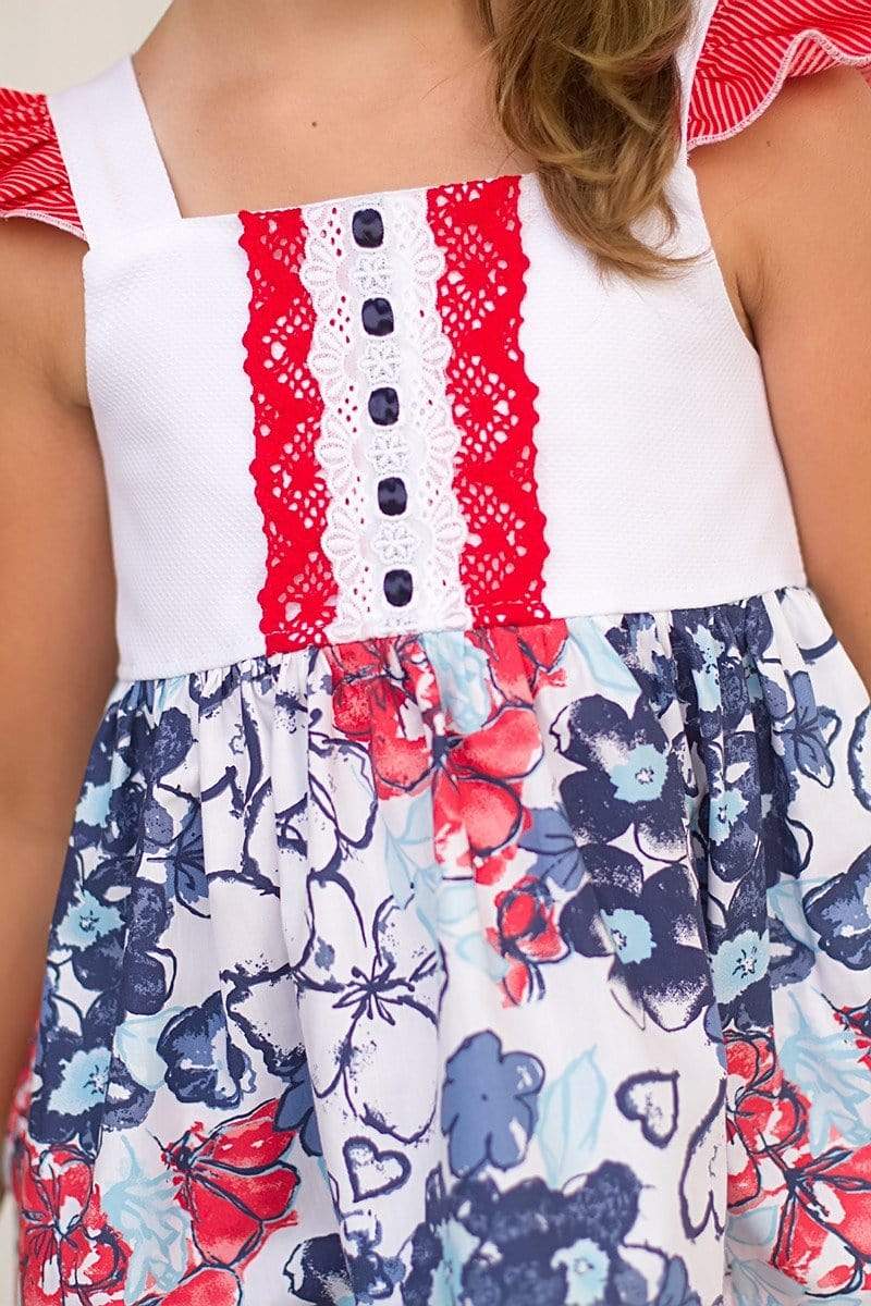 Kinder Kouture July4th Bluebell Top
