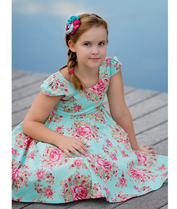 Minty Rose Dress - Kinder Kouture