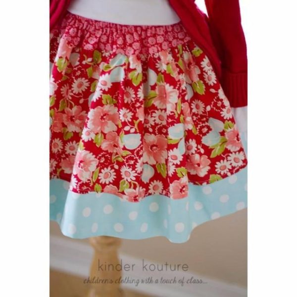Red Floral Picnic Skirt - Kinder Kouture